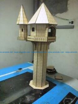 rapunzel tower file cdr and dxf free vector download for Laser cut
