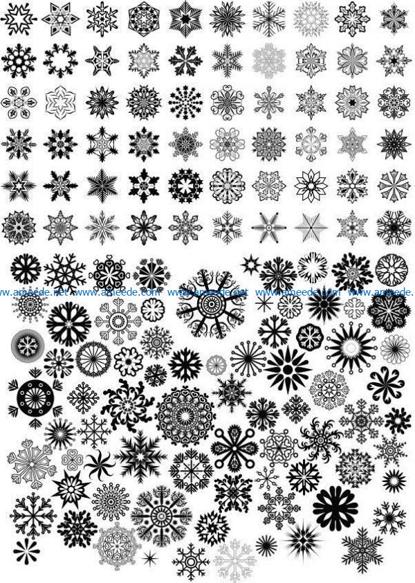 snowflakes model file cdr and dxf free vector download for Laser cut