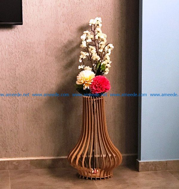 vase for flowers file cdr and dxf free vector download for Laser cut