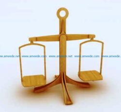 wooden balance scales  file cdr and dxf free vector download for Laser cut