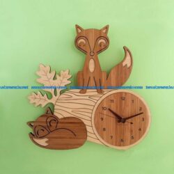 the Fox and the clock file cdr and dxf free vector download for Laser cut