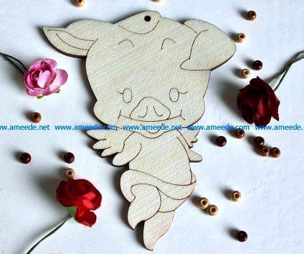 dancing piglets file cdr and dxf free vector download for Laser cut