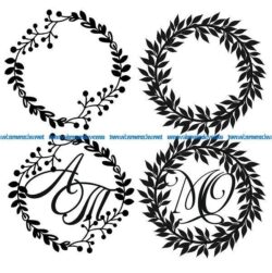 Rustic wreath file cdr and dxf free vector download for print or laser engraving machines