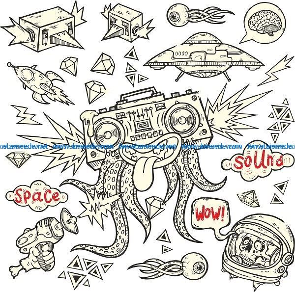 stickers elements design file cdr and dxf free vector download for print or laser engraving machines