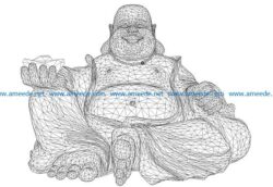3D illusion led lamp Buddha fortune free vector download for laser engraving machines