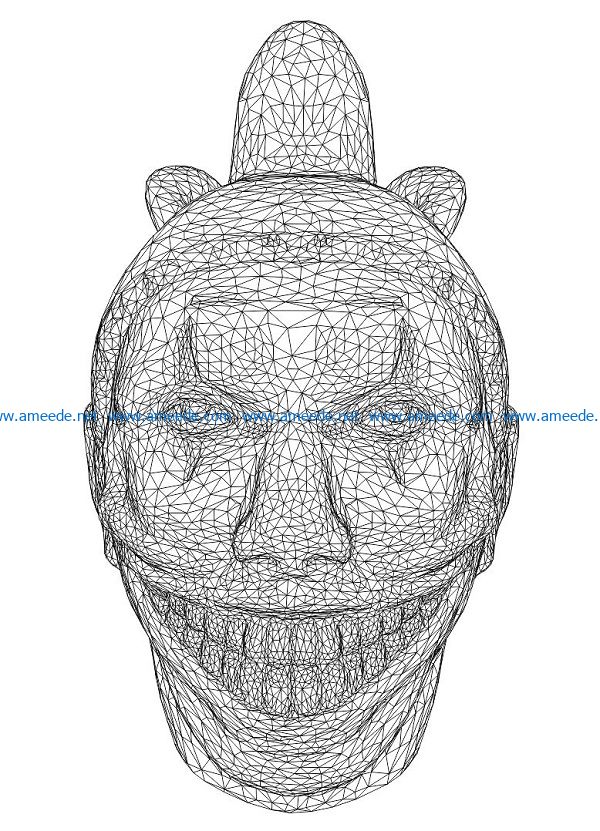 3D illusion led lamp Clown head free vector download for laser engraving machines