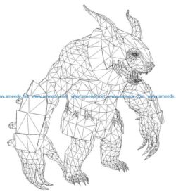 3D illusion led lamp Demon bear free vector download for laser engraving machines