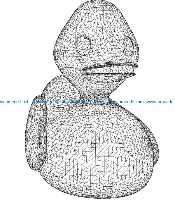 3D illusion led lamp Duck gourd free vector download for laser engraving machines