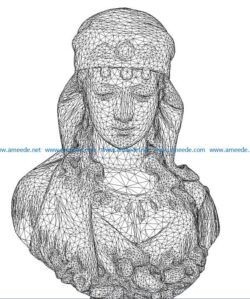 3D illusion led lamp Egyptian queen free vector download for laser engraving machines