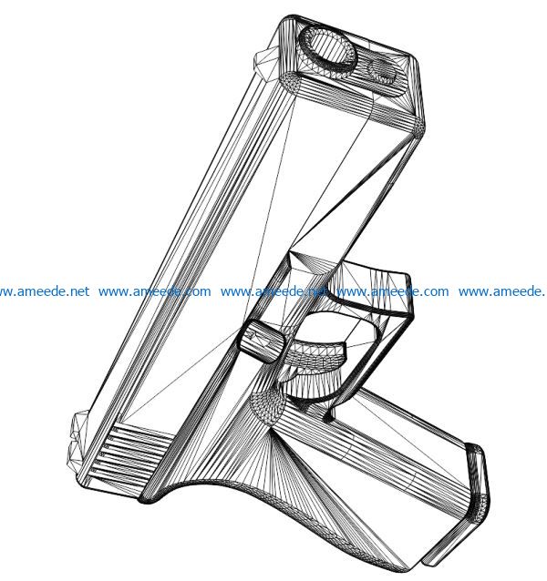 3D illusion led lamp Gun free vector download for laser engraving machines