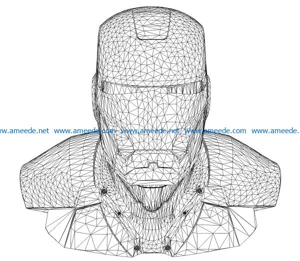 3D illusion led lamp Iron man bust free vector download for laser engraving machines3D illusion led lamp Iron man bust free vector download for laser engraving machines