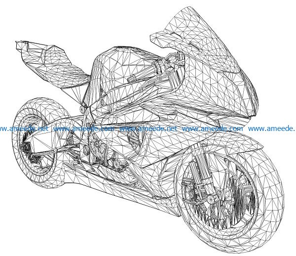 3D illusion led lamp Large displacement motorbike free vector download for laser engraving machines