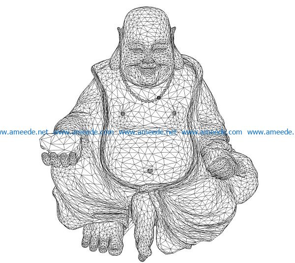 3D illusion led lamp Maitreya buddha free vector download for laser engraving machines