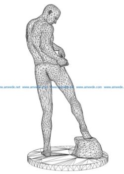 3D illusion led lamp Man in underpants free vector download for laser engraving machines
