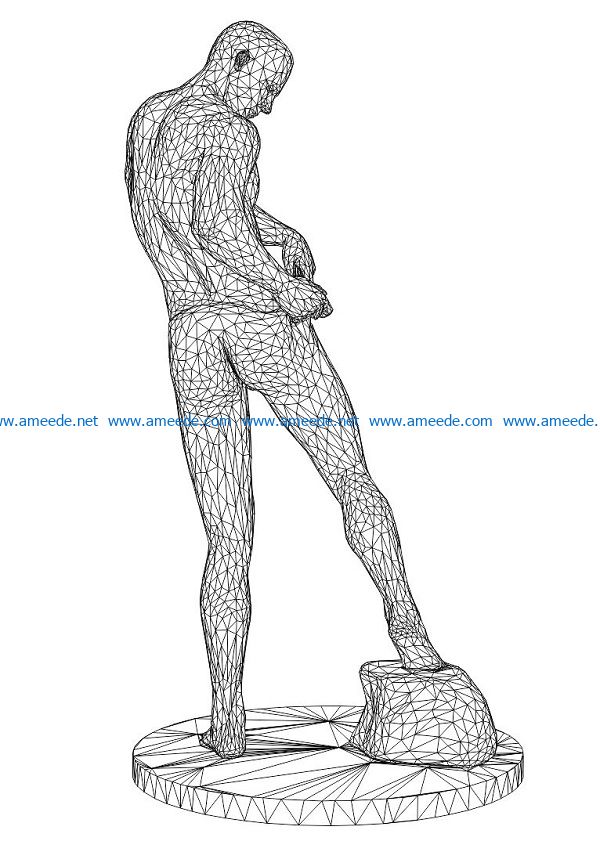 3D illusion led lamp Man in underpants free vector download for laser engraving machines