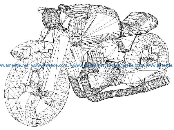 3D illusion led lamp Motorcycle modelfree vector download for laser engraving machines