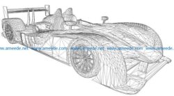 3D illusion led lamp Race car free vector download for laser engraving machines