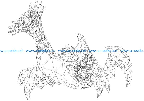 3D illusion led lamp Scorpion free vector download for laser engraving machines