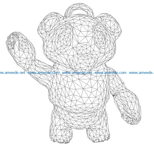 3D illusion led lamp Teddy bear free vector download for laser engraving machines