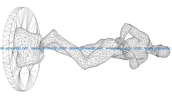 3D illusion led lamp The man holds the pants free vector download for laser engraving machines