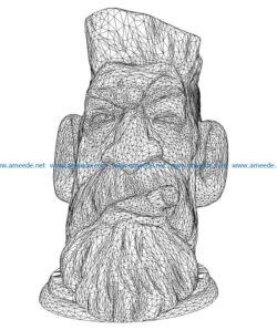 3D illusion led lamp Wooden people face free vector download for laser engraving machines