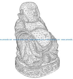 3D illusion led lamp buddha free vector download for laser engraving machines