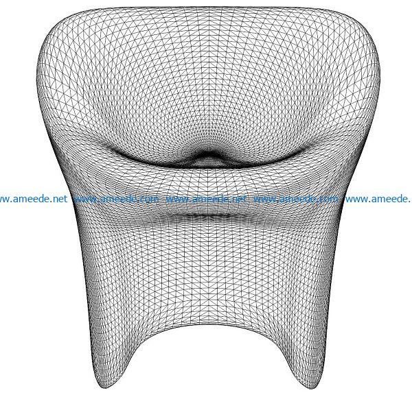 3D illusion led lamp chair free vector download for laser engraving machines