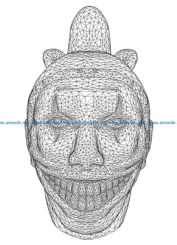 3D illusion led lamp clown head free vector download for laser engraving machines