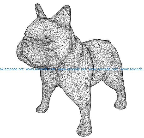 3D illusion led lamp dog free vector download for laser engraving machines
