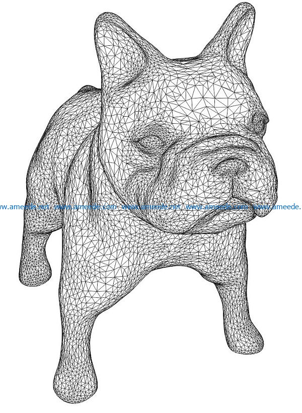 3D illusion led lamp dog phoc free vector download for laser engraving machines