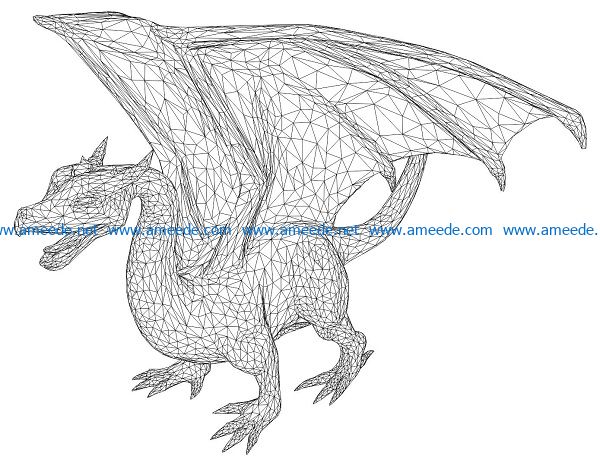 3D illusion led lamp dragon free vector download for laser engraving machines