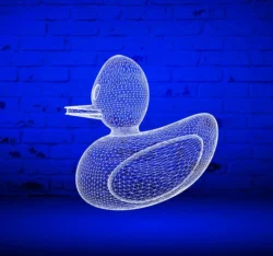 3D illusion led lamp duck lights  free vector download for laser engraving machines