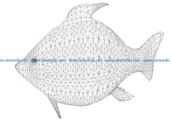 3D illusion led lamp fish free vector download for laser engraving machines