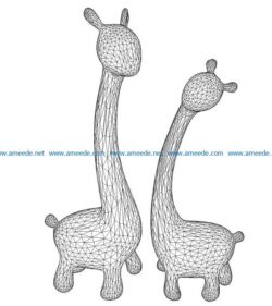 3D illusion led lamp giraffe free vector download for laser engraving machines
