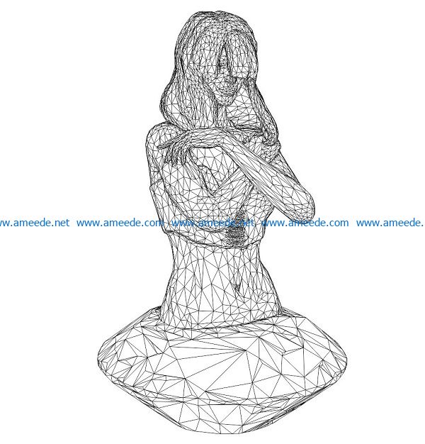3D illusion led lamp girl lights free vector download for laser engraving machines