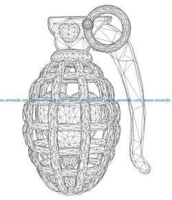3D illusion led lamp grenade free vector download for laser engraving machines