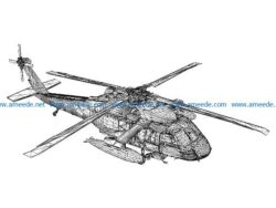3D illusion led lamp helicopter free vector download for laser engraving machines