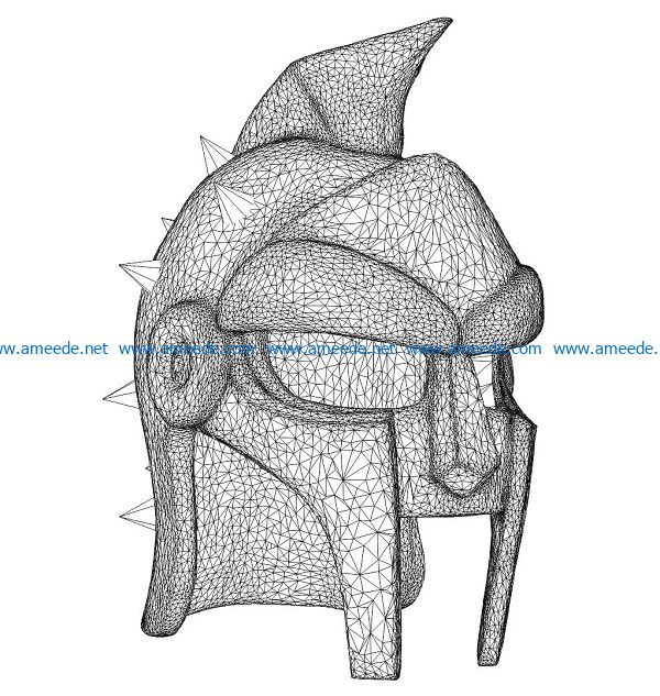 3D illusion led lamp helmet armor free vector download for laser engraving machines