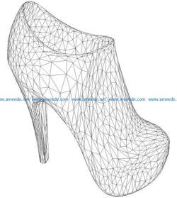 3D illusion led lamp high heels free vector download for laser engraving machines