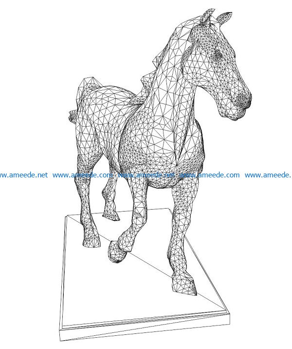 3D illusion led lamp horse free vector download for laser engraving machines