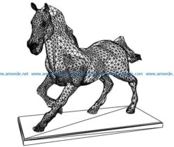 3D illusion led lamp horse free vector download for laser engraving machines