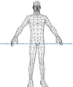 3D illusion led lamp human body free vector download for laser engraving machines