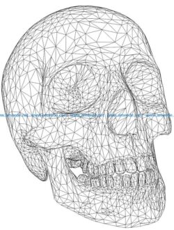 3D illusion led lamp human head bone free vector download for laser engraving machines