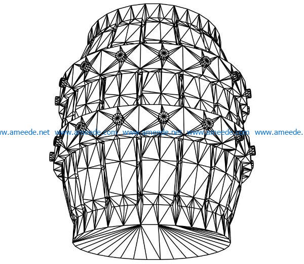 3D illusion led lamp lantern free vector download for laser engraving machines