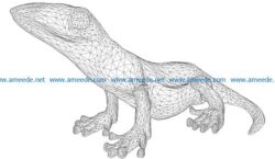 3D illusion led lamp lizard free vector download for laser engraving machines