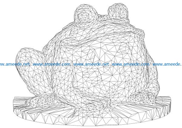 3D illusion led lamp lotus frog free vector download for laser engraving machines