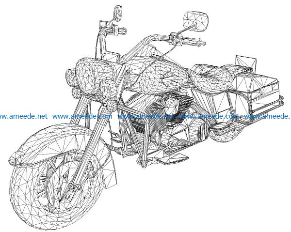 3D illusion led lamp motorbike free vector download for laser engraving machines