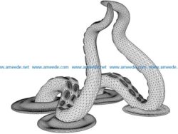 3D illusion led lamp octopus legs free vector download for laser engraving machines