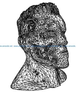 3D illusion led lamp portrait Terminator free vector download for laser engraving machines