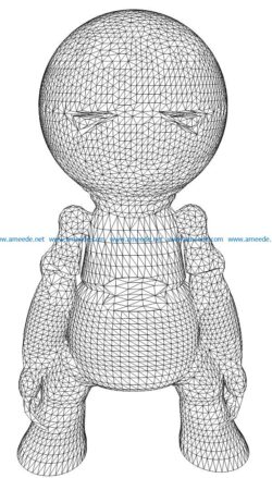 3D illusion led lamp robot boy free vector download for laser engraving machines